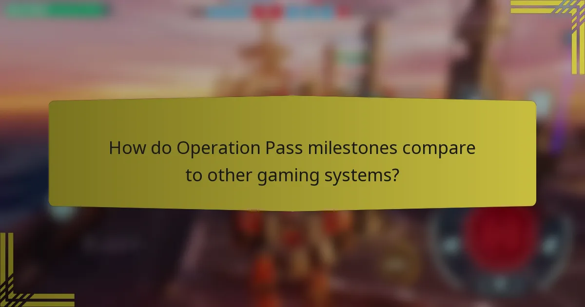How do Operation Pass milestones compare to other gaming systems?